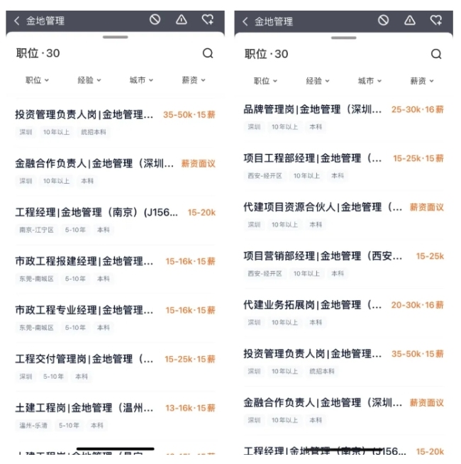 当前地产招聘的真实现状